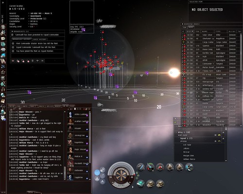 Glaring at each other.